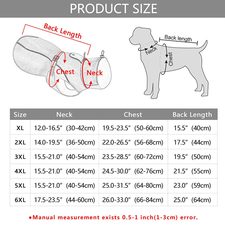 Waterproof Reflective Coat for Large Dogs