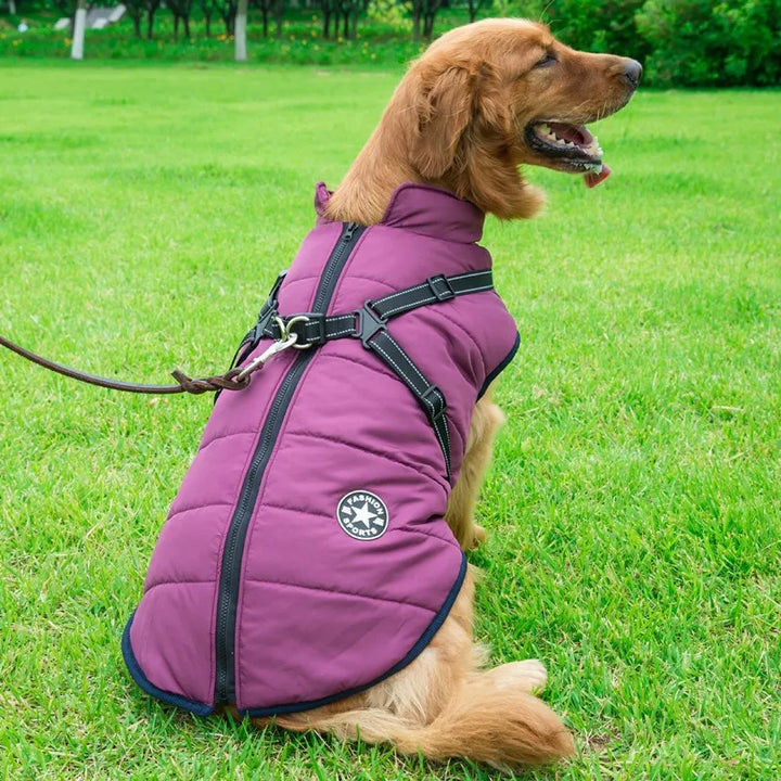 Winter Fleece Dog Coat with Harness