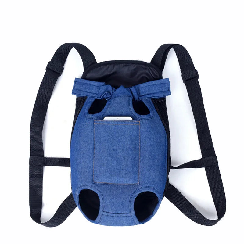 Denim Dog Carrier Backpack for Travel