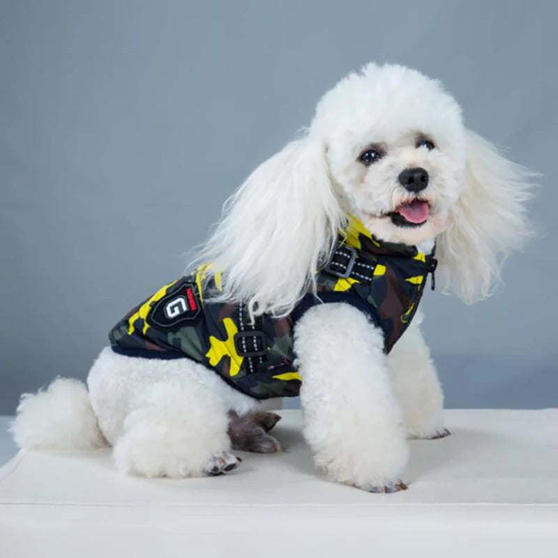 Winter Fleece Dog Coat with Harness