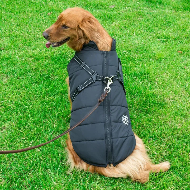 Winter Fleece Dog Coat with Harness