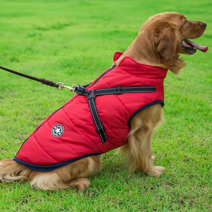 Winter Fleece Dog Coat with Harness