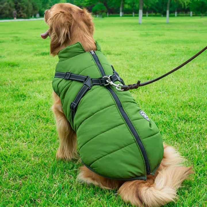 Winter Fleece Dog Coat with Harness