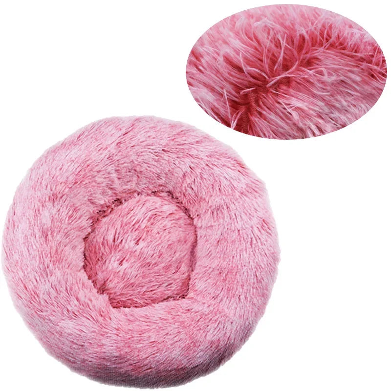 Soft Plush Round Pet Bed for Dogs