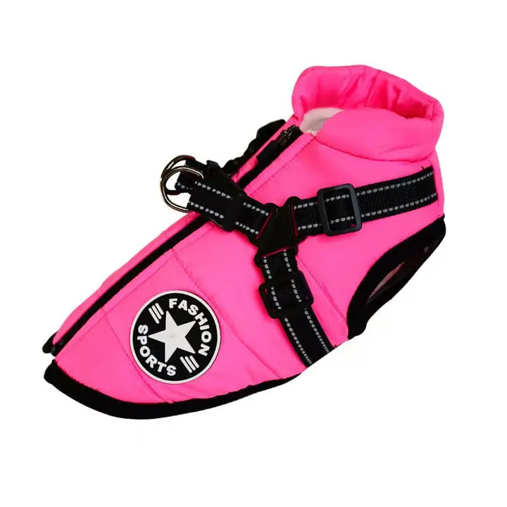 Winter Fleece Dog Coat with Harness