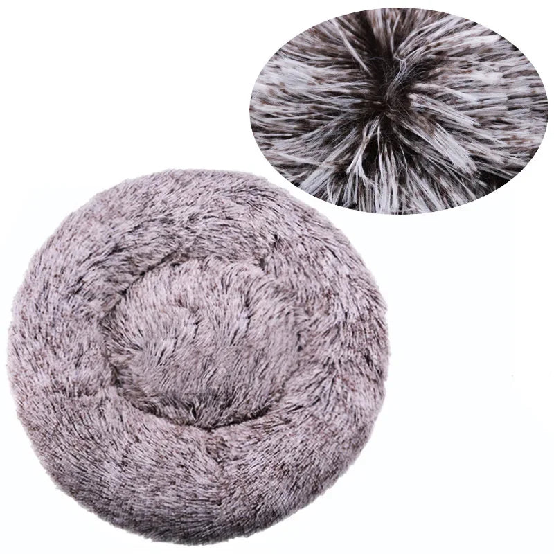 Soft Plush Round Pet Bed for Dogs