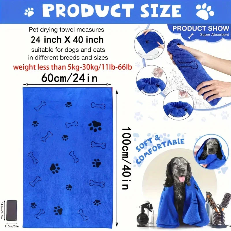 Microfiber Quick-Drying Pet Towel 60x100cm