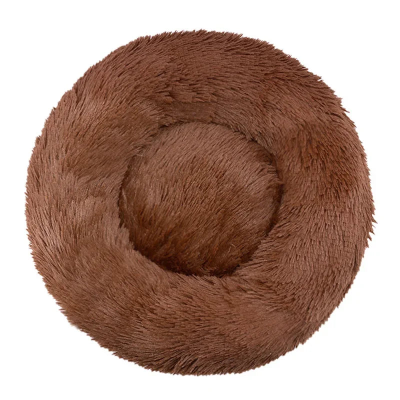 Soft Plush Round Pet Bed for Dogs