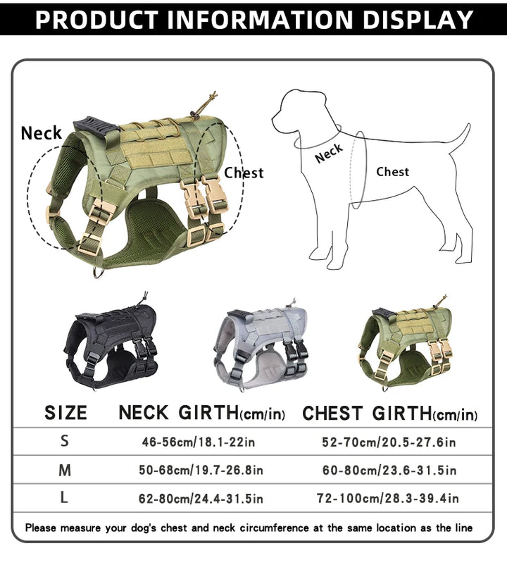 Tactical Dog Harness for Outdoor Training