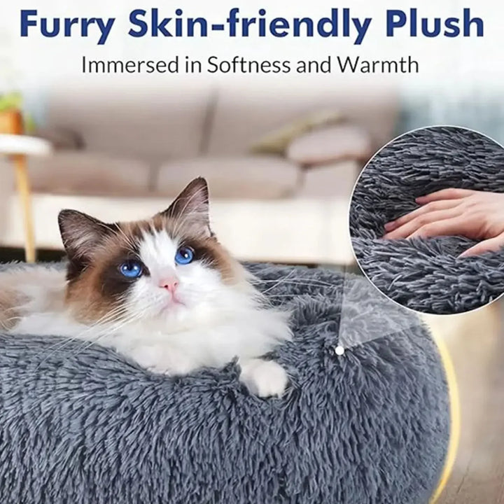 Soft Plush Round Pet Bed for Dogs