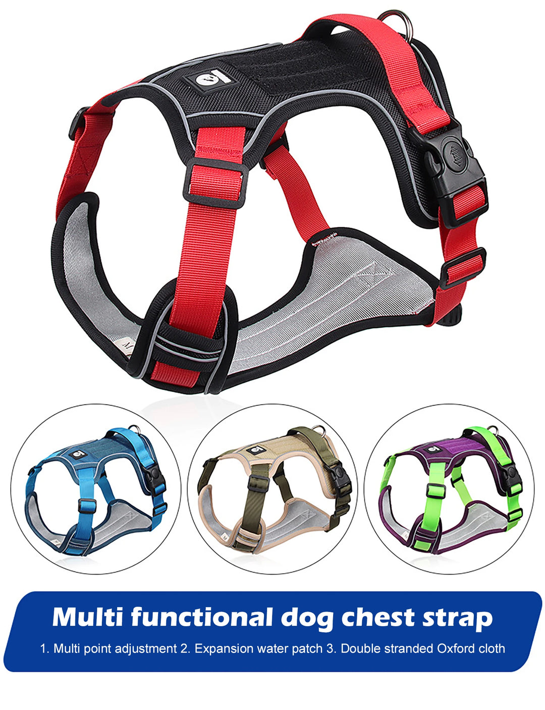 Reflective Tactical Dog Harness for Large Dogs