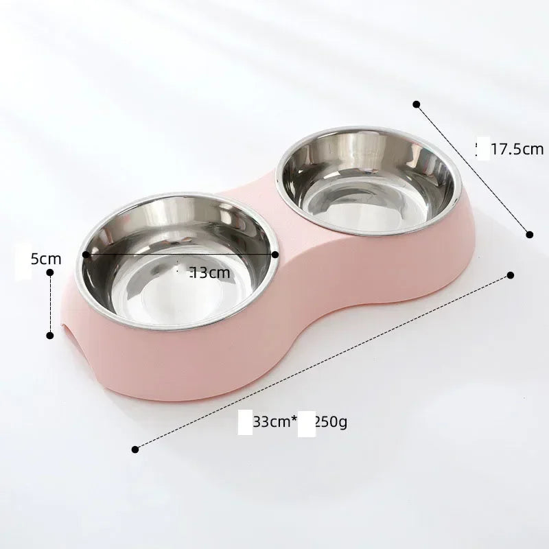 Double Stainless Steel Pet Food Bowl