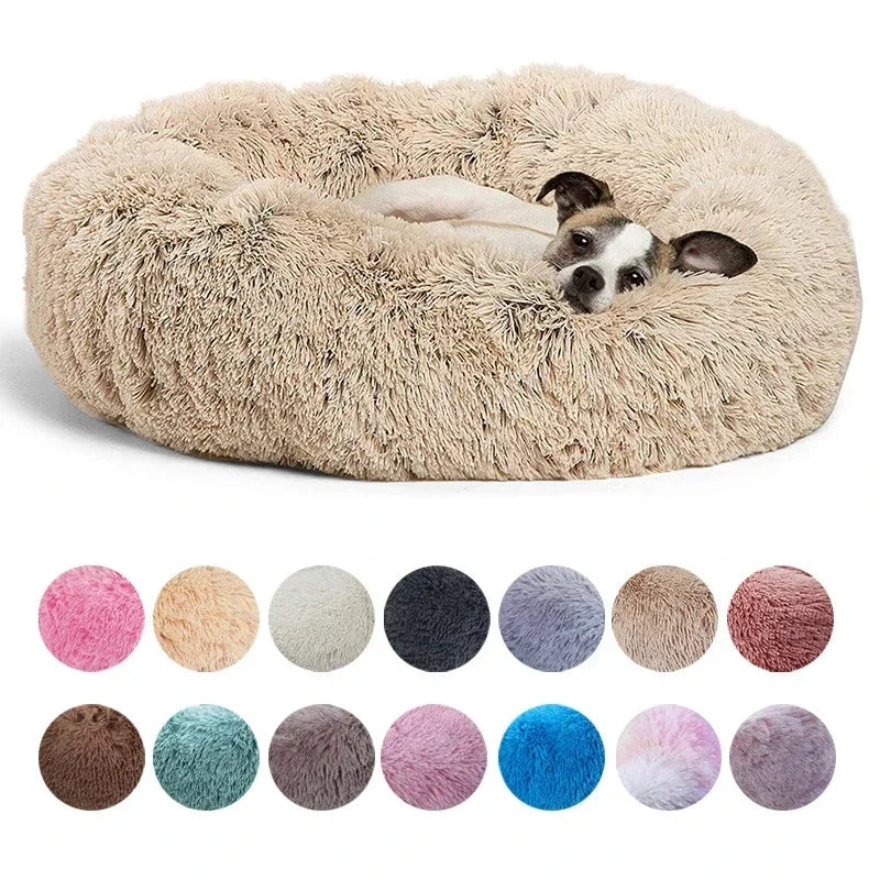 Soft Plush Round Pet Bed for Dogs