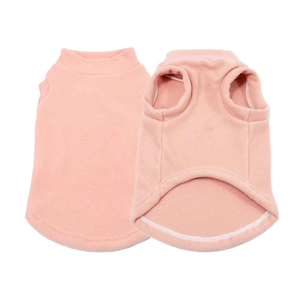 Soft fleece dog jacket for winter – warm and cozy coat for small to large dogs.