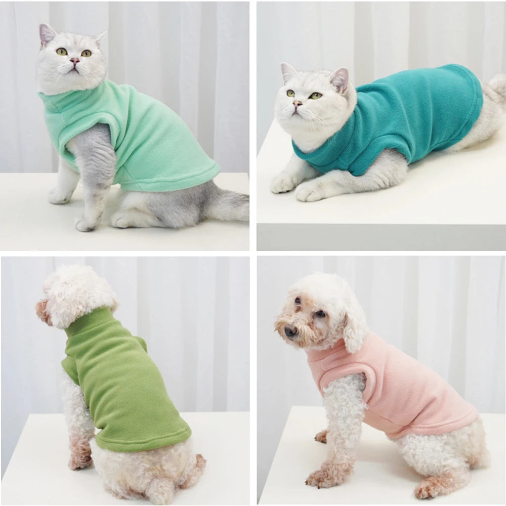 Soft fleece dog jacket for winter – warm and cozy coat for small to large dogs.