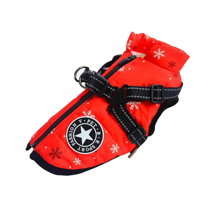 Winter Fleece Dog Coat with Harness