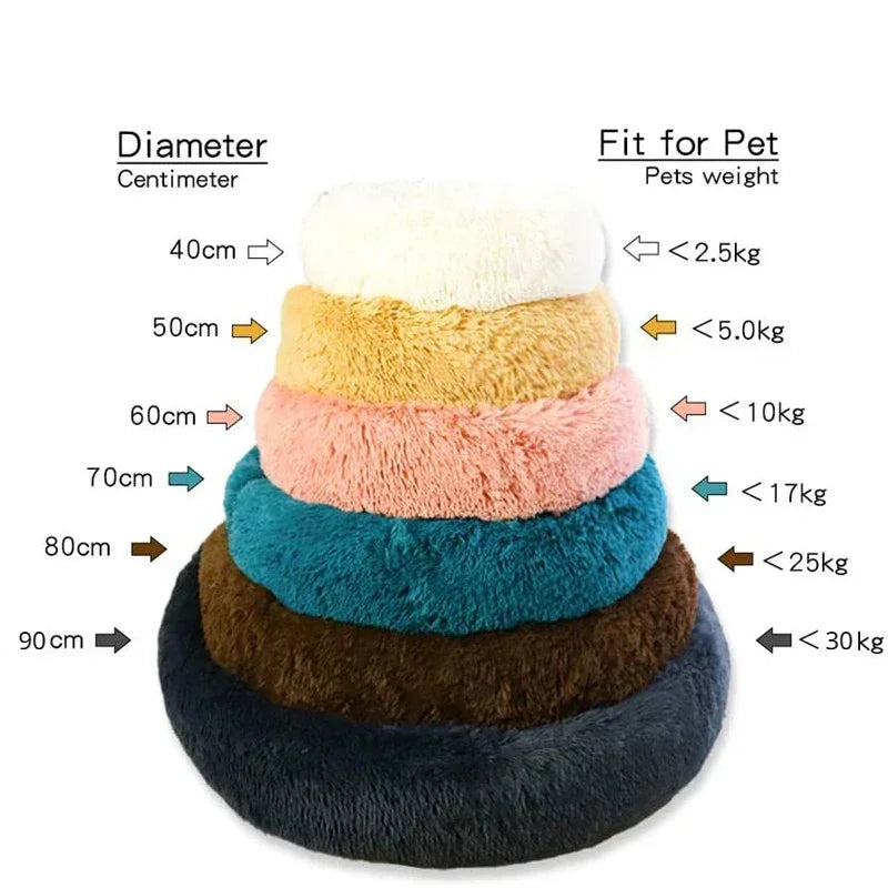 Soft Plush Round Pet Bed for Dogs