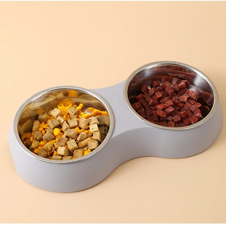 Double Stainless Steel Pet Food Bowl