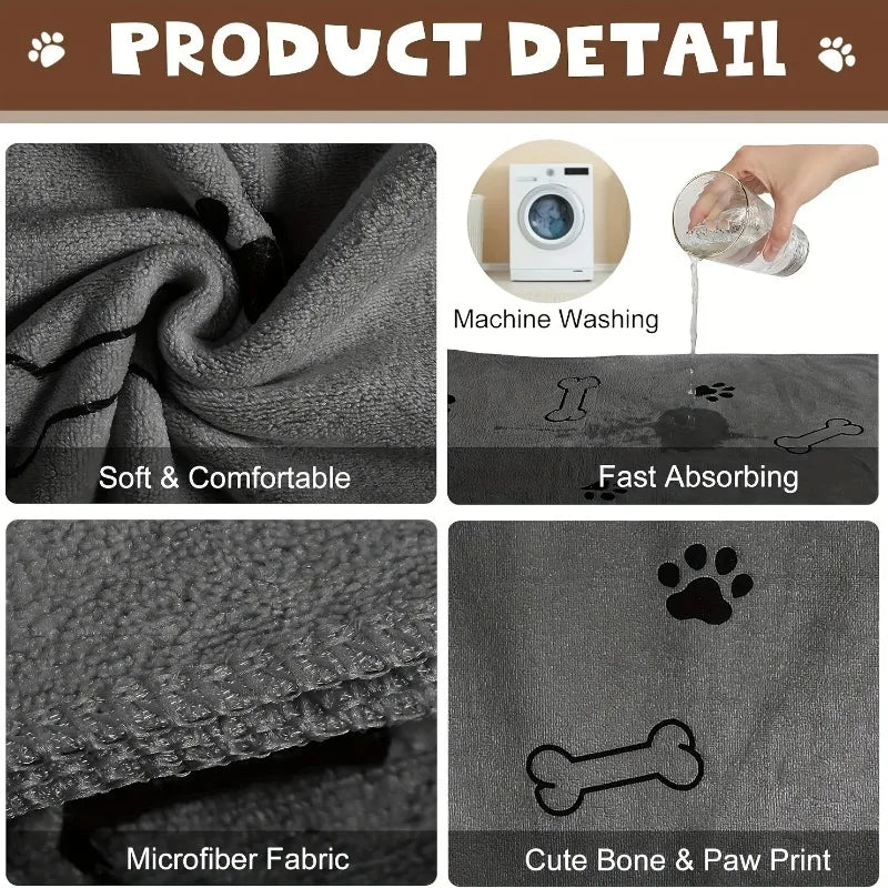 Microfiber Quick-Drying Pet Towel 60x100cm