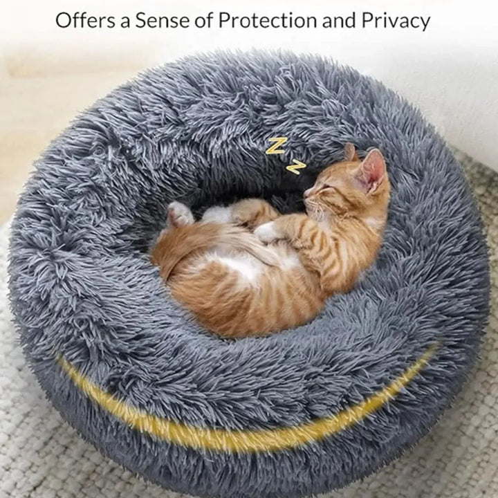 Soft Plush Round Pet Bed for Dogs